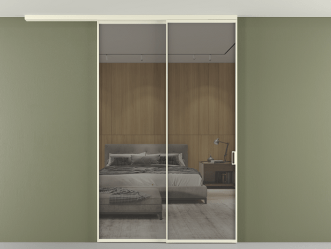 Перегородка Formato вдоль стены на потолок 2 створки с синхронным механизмом АЛПР 040.01 Алюминий молочно-белый Рефлективное серое стекло "Stopsol", калёное. Цена 315140 ₽ 1. Полотно 2 шт. (800/2100 мм)
2. Комплект установки раздвижной системы
3. Базовый комплект фурнитуры
4.Ручка RONDO
. Фабрика дверей Волховец 8 (800) 551 43 19 Перегородка Formato вдоль стены на потолок 2 створки с синхронным механизмом АЛПР 040.01 Алюминий молочно-белый Рефлективное серое стекло "Stopsol", калёное Цена 315140 ₽ | Volhovec