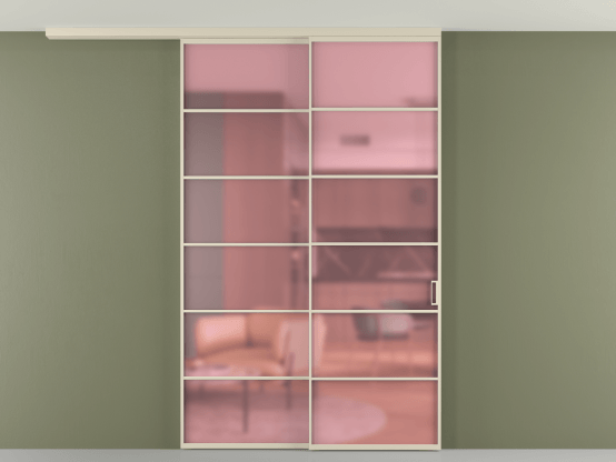 Алюминевая перегородка pv2_2_04_ Алюминий бежево-серый Сатинированное розовое стекло, триплекс, 6мм. Цвет Алюминий бежево-серый. Материал Алюминий в эмали. Коллекция Перегородка Формато вдоль стены на потолок 2 створки с синхронным механизмом. Фото. Алюминевая перегородка pv2_2_04_ Алюминий бежево-серый Сатинированное розовое стекло, триплекс, 6мм. Цвет Алюминий бежево-серый. Материал Алюминий в эмали. Коллекция Перегородка Формато вдоль стены на потолок 2 створки с синхронным механизмом. Картинка.