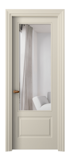 Дверь межкомнатная 8542 МБСР ЗЕР. Цвет Матовый бежево-серый. Материал Гладкая эмаль. Коллекция Esse. Картинка.
