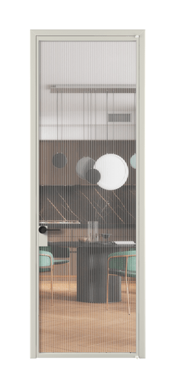 Дверь межкомнатная АЛПЛ040.01 АТСР MORU. Цвет Алюминий тёплый серый. Материал Алюминий в эмали. Коллекция Formato. Картинка.