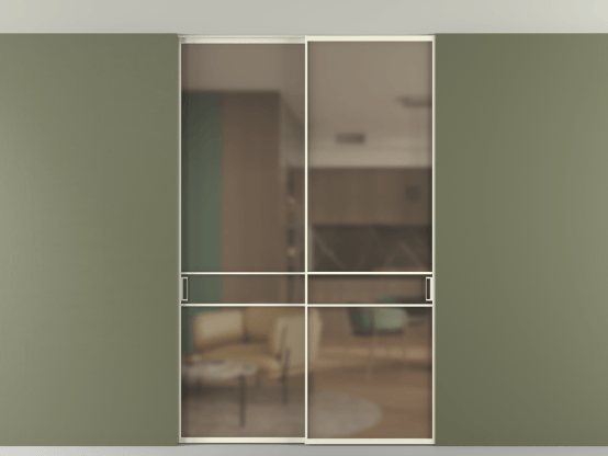 Алюминевая перегородка АЛПР 040.02_АМБ_Бронза сатин триплекс_new. Цвет Алюминий молочно-белый. Материал Алюминий в эмали. Коллекция Перегородка Формато внутри проёма скрытое крепление в потолок 2 створки. Фото. Алюминевая перегородка АЛПР 040.02_АМБ_Бронза сатин триплекс_new. Цвет Алюминий молочно-белый. Материал Алюминий в эмали. Коллекция Перегородка Формато внутри проёма скрытое крепление в потолок 2 створки. Картинка.