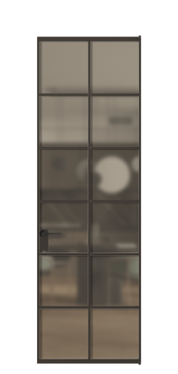 Дверь межкомнатная АЛПЛ040.05 Бронза сатин триплекс ААН. Цвет Алюминий антрацит. Материал Алюминий в эмали. Коллекция Formato. Картинка.