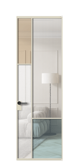 Межкомнатная дверь АЛПЛ041.13 АБСР 4 стекла. Цвет Алюминий бежево-серый. Материал Алюминий в эмали. Коллекция Mosaic. Фото. Дверь межкомнатная АЛПЛ041.13 АБСР 4 стекла. Цвет Алюминий бежево-серый. Материал Алюминий в эмали. Коллекция Mosaic. Картинка.