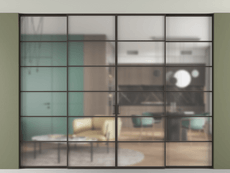 Перегородка Formato внутри проёма скрытое крепление в потолок 4 створки