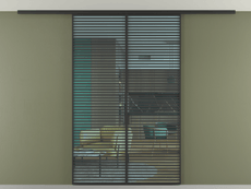 Перегородка Formato вдоль стены на потолок 2 створки