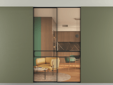 Перегородка Формато внутри проёма скрытое крепление в потолок 2 створки